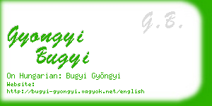 gyongyi bugyi business card