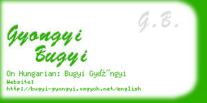 gyongyi bugyi business card